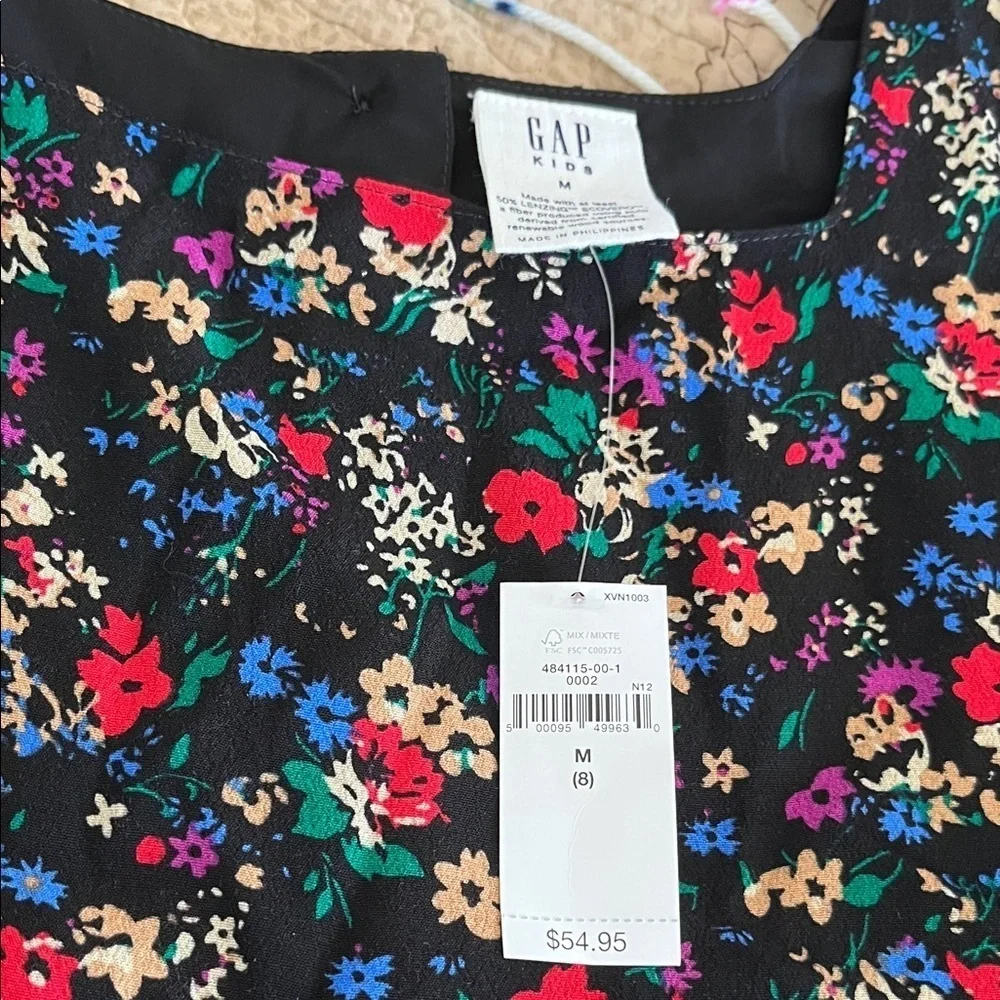 Gap  Black Floral Kids Dress Size M